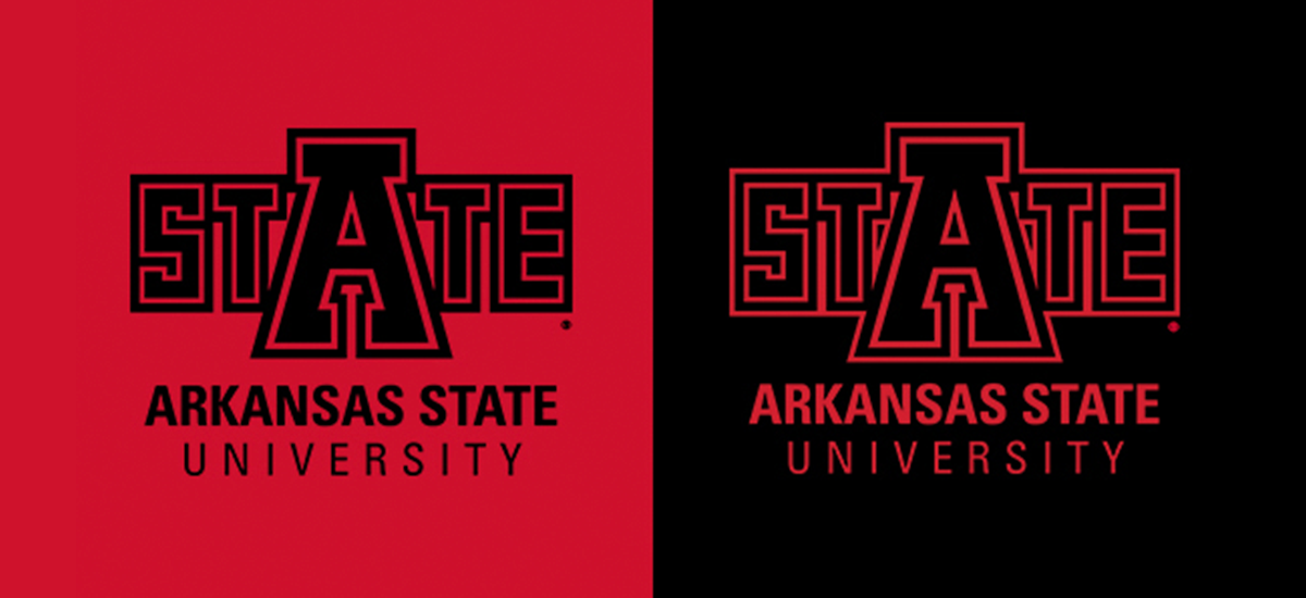 Examples of one-color red and black logos