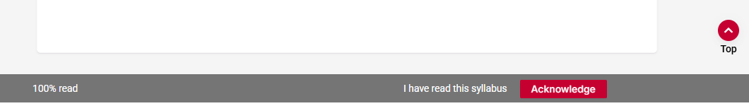 [Screenshot: Simple Syllabus Student Acknowledgement and Review Progress]