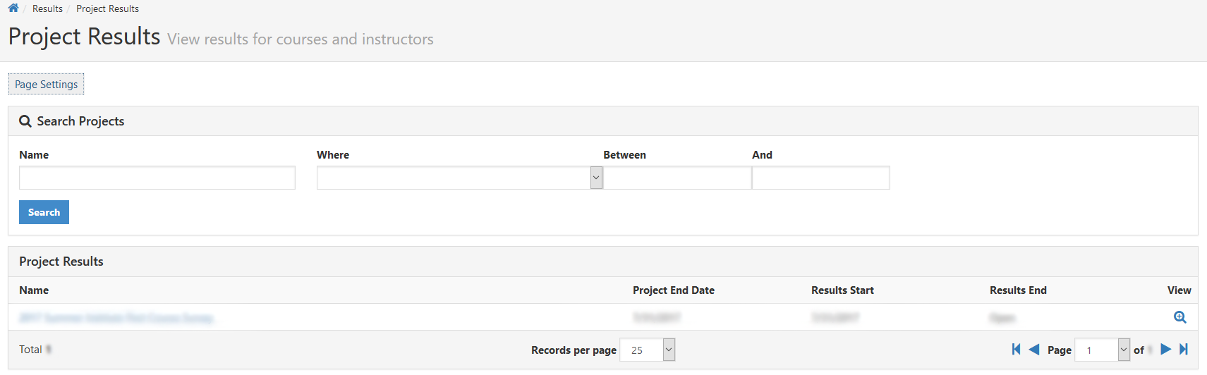 Watermark CES Project Results Search Page