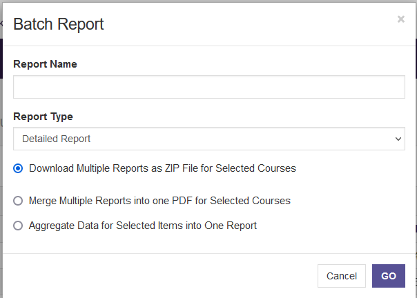 Watermark CES Batch Report Options
