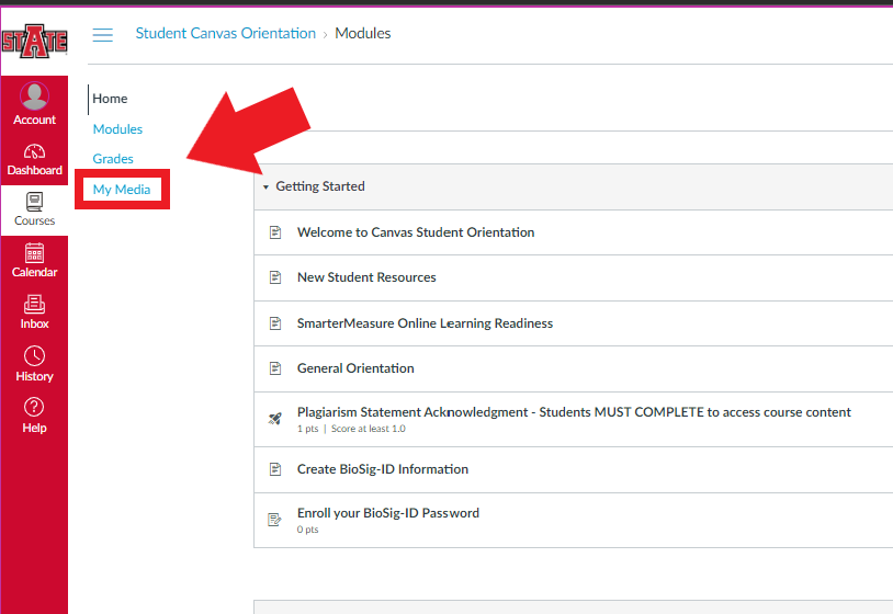 My Media link in Canvas Course.png