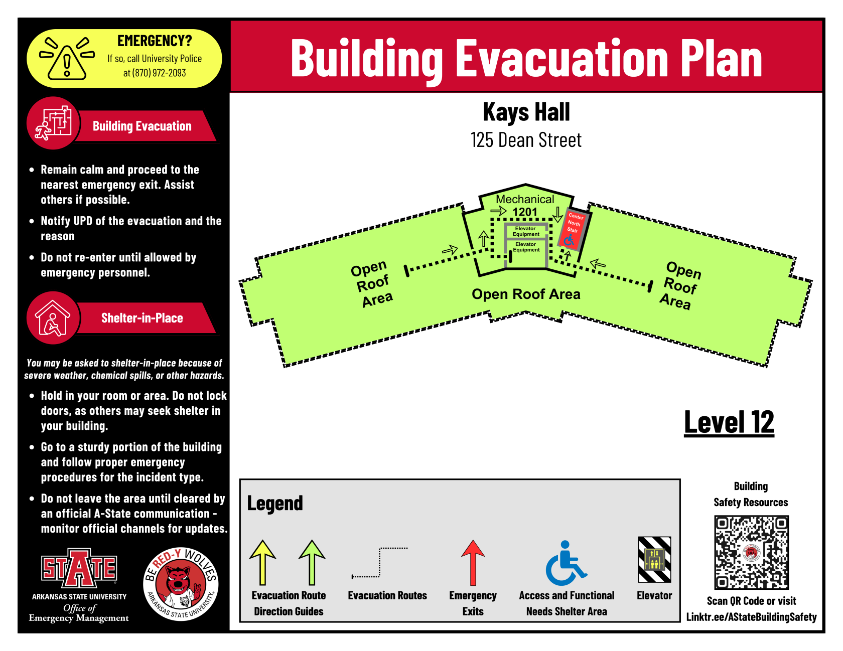 Building Evacuation Plan (Kays Hall, Level 12, White, 8.5x11).png