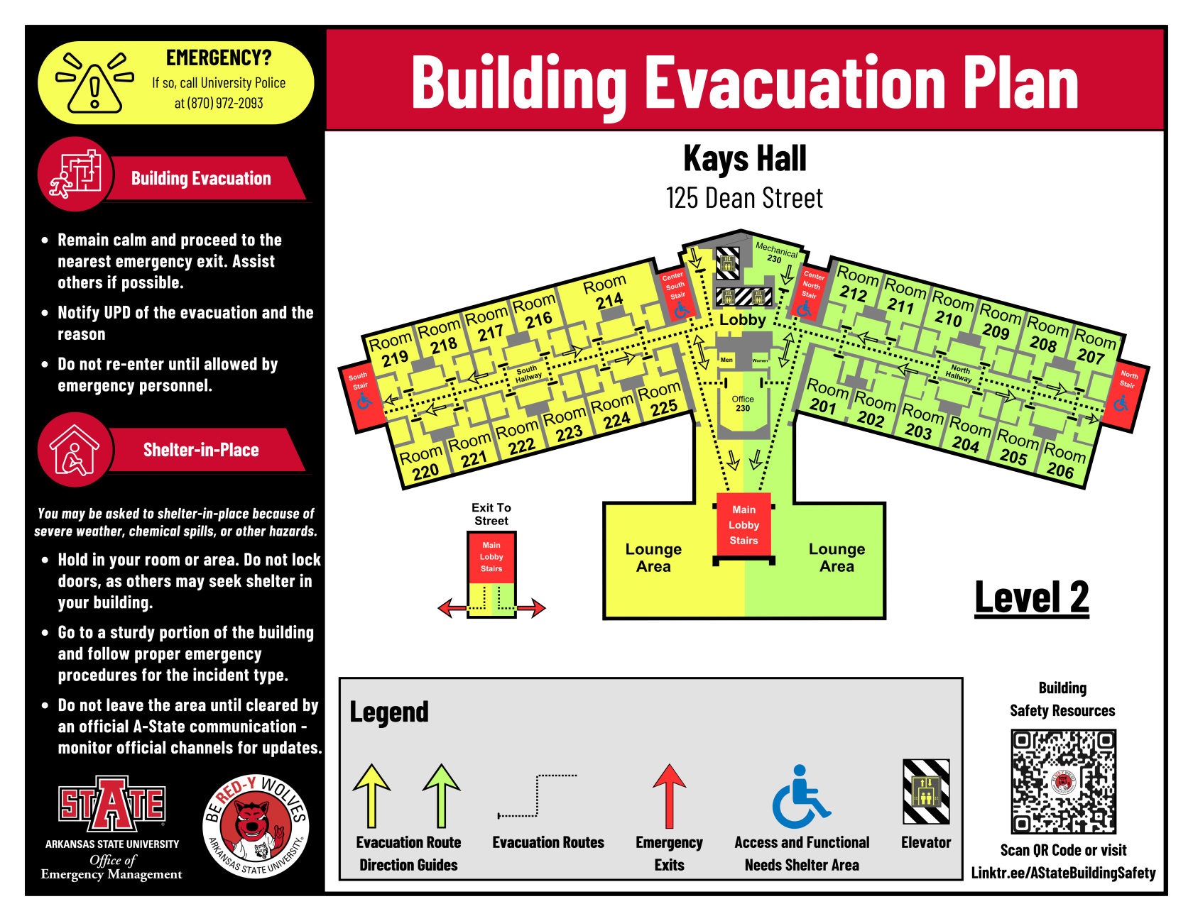 Building Evacuation Plan (Kays Hall, Level 2, White, 8.5x11).png