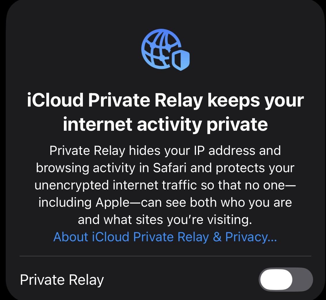 Private Relay - Toggled Off.jpeg